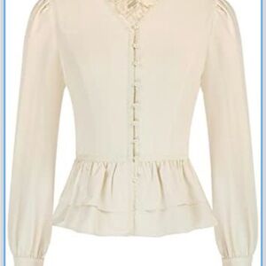 Scarlet Darkness Women Victorian Ruffled Blouse Vintage size large